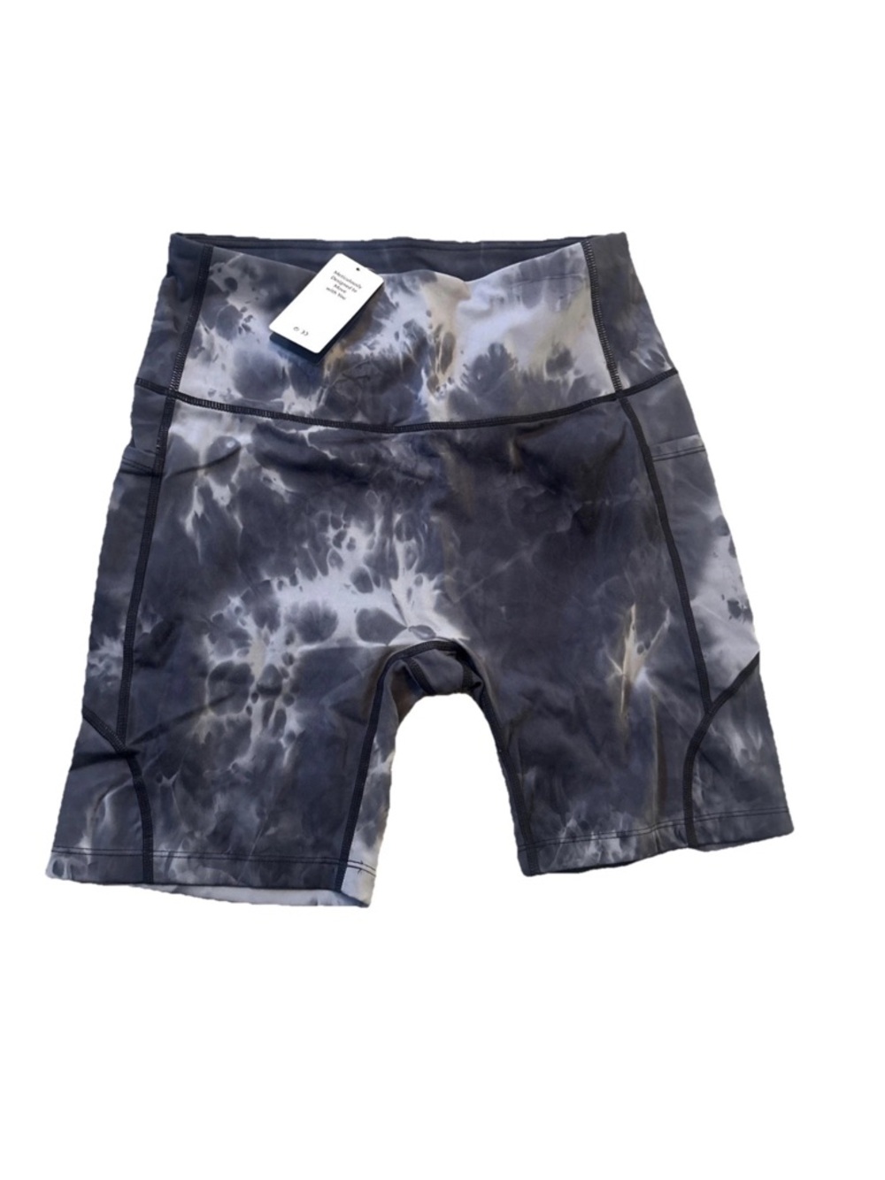 Baleaf Modern City Athletic High Rise Dark Tie-Dye Biker Cycling Shorts SZ L NEW - Picture 12 of 13